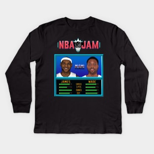 NBA JAM - CLASSIC - THE BEST DUO's EDITION_DWade&Bron Kids Long Sleeve T-Shirt